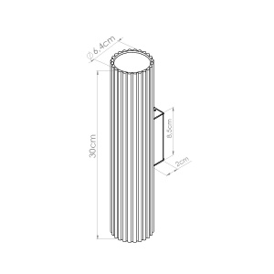 Aplica perete LED Ivar Peach 4000K 6.4x8.4x30 cm - Img 2