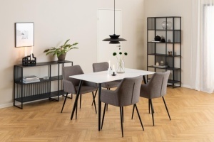 Biblioteca Strington, Negru, 83x120x35 cm