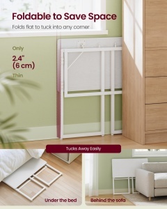 Birou Vasagle, Barnet, Alb, 80.0x40.0x74.0 cm - Img 2