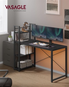 Birou Vasagle Negru 137.2x60x118.7 cm - Img 3