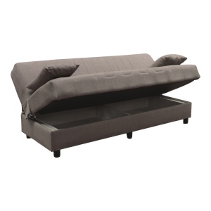 Canapea extensibila cu spatiu de depozitare Romina, Maro, 180x75x85 cm - Img 4