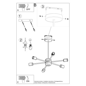 Candelabru Lango Negru 86.5x68x46 cm - Img 5