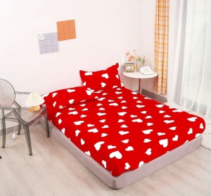 Cearsaf de pat Cocolino cu elastic si 2 fete de perna Denisa 180x200cm