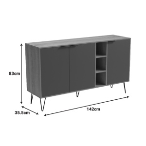 Comoda, Balain, Sonoma, 35.5x142x83 cm - Img 8