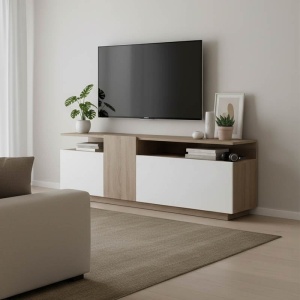 Comoda TV Vendora Alb 150x29.5x46.3 cm