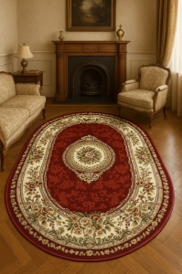 Covor Oval, Lotos, Rosu, 60x110 cm, Delta Lotos 571