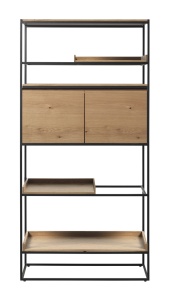 Dulap biblioteca RIVOLI, Stejar deschis, 38x180x90 cm