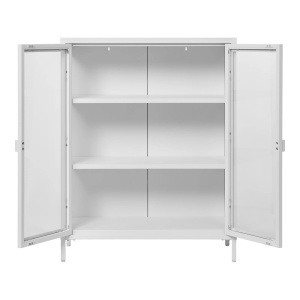 Dulap vitrina Brisbane, Alb, 40x80x101 cm