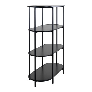 Etajera ovala metalica Oval, Negru, 36x85x111 cm