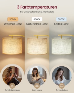 Lampadar Lusia, Negru, 54.2x30x176 cm - Img 2