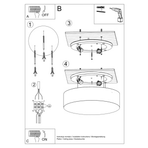 Lustra Arena Alb 55x55x11 cm - Img 5