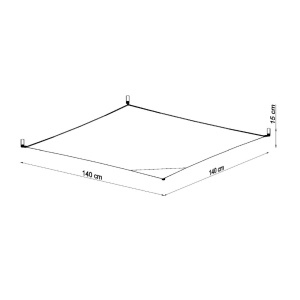 Lustra Luna Alb 3000K 140x140x15 cm - Img 4