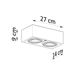 Lustra Quatro din beton Gri 27x14x9 cm - Img 4