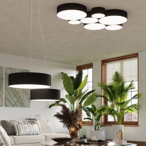 Lustra suspendata Arena Negru 45x45x111 cm - Img 8