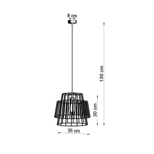 Lustra suspendata Gate Alb 35x35x130 cm - Img 4