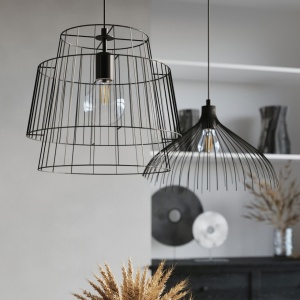 Lustra suspendata Gate Negru 35x35x130 cm - Img 8