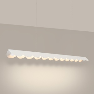 Lustra suspendata LED Biscuit Alb 3000K 131x13x200 cm - Img 3
