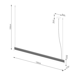 Lustra suspendata LED Farge Negru 4000K 120x8x150 cm - Img 9