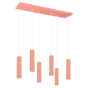 Lustra suspendata LED Ivar 6L Peach 4000K 80x20x200 cm
