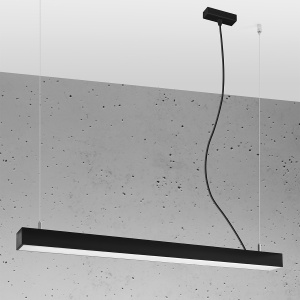 Lustra suspendata LED Pinne Negru 4000K 90x6x150 cm - Img 2