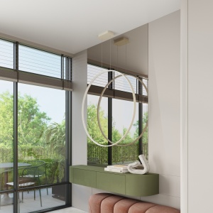 Lustra suspendata LED Rio 78 Bej 4000K 78x16x150 cm - Img 14