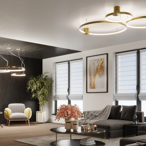 Lustra suspendata LED Rio Auriu lucios 3000K 78x16x150 cm - Img 13