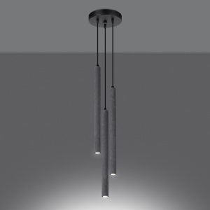 Lustra suspendata Pastelo din beton Gri 19.5x19.5x117 cm - Img 3