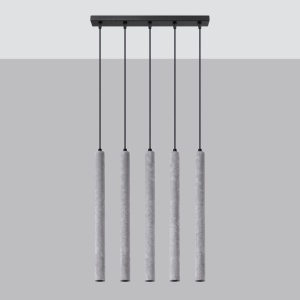 Lustra suspendata Pastelo din beton Gri 25x25x100 cm - Img 2
