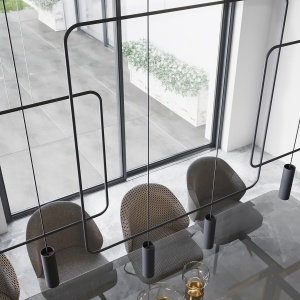 Lustra suspendata Rana Negru 61x6x175 cm - Img 7