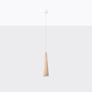 Lustra suspendata Sula din lemn, Natural 8x8x120 cm - Img 2