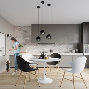 Lustra suspendata Tulos Negru 16x16x125 cm - Img 6