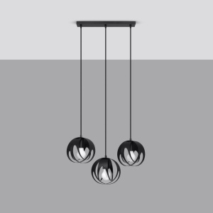 Lustra suspendata Tulos Negru 50x16x117 cm - Img 2