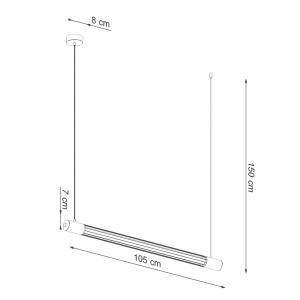 Lustra suspendata Valo Negru 6000K 95x8x150 cm - Img 5