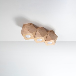 Lustra Woody din lemn, Natural 36x12x12 cm - Img 2