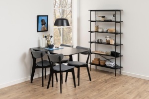 Masa dining Roxby, Negru, 76x120x80 cm