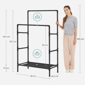 Modular σταντ ρούχων Songmics Μαύρο 83x45x157 cm - Img 6