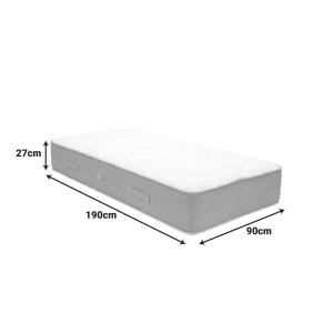Saltea cu arcuri bonnel cu doua fete, Sleepy, Alb, 190x90x27 cm - Img 3