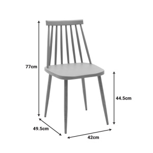 Scaun, Aurora, Alb, 49.5x42x77 cm - Img 5