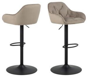 Scaun de bar Brooke, Bej, 109x52x52 cm - Img 3