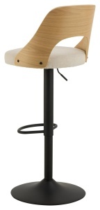 Scaun de bar Lucy, Bej, 113x47x50.5 cm - Img 3