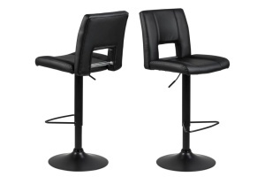 Scaun de bar Sylvia, Negru, 115x41.5x52 cm - Img 3