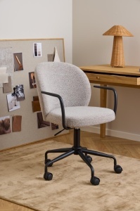 Scaun de birou Patricia, Bej, 93.5x59x50 cm - Img 2