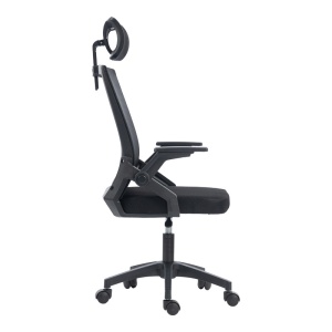 Scaun de birou, Plymot, Negru, 58x48x122 cm - Img 4