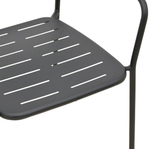 Scaun de gradina Stivuibil, Deraby, Negru, 45.5x56x83 cm - Img 8