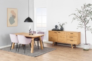 Scaun dining Brooke, Roz prafuit, 83x58x55 cm