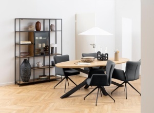 Scaun dining Laura V1, Gri, 86x57x61.5 cm - Img 2