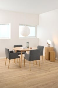 Scaun dining Zoe, Gri, 83x56x60 cm