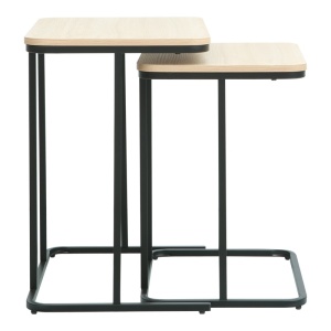 Set 2 bucati Masuta auxiliara, Dunest, Negru, 40x54x60 cm - Img 3