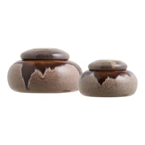 Set 2 piese Borcane decorative, Maro, 15.3x15.3x8.5 cm - Img 4