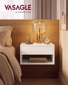 Set 2 piese Noptiere Kailyn, Alb, 40x35x23 cm - Img 2